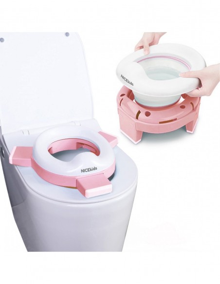 NICEKIDS nocnik antypoślizgowy 3w1 nakładka na wc sedes deskę sedesową różowy