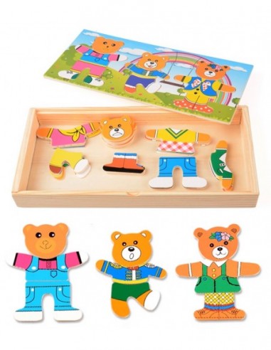 DREWNIANA UKŁADANKA PUZZLE UBIERANKA...