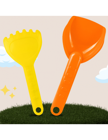 ZESTAW DO PIASKU PIASKOWNICY TACZKA FOREMKI GRABIE ŁOPATKA 6 EL.