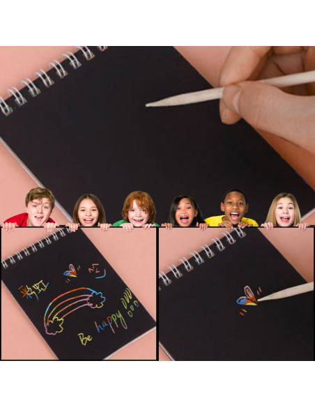 WYDRAPYWANKA ZDRAPYWANKA KOLOROWANKA NOTES A5 10 KARTEK POMARAŃCZOWA