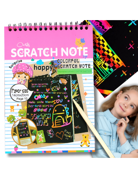 WYDRAPYWANKA ZDRAPYWANKA KOLOROWANKA NOTES A5 10 KARTEK RÓŻOWA