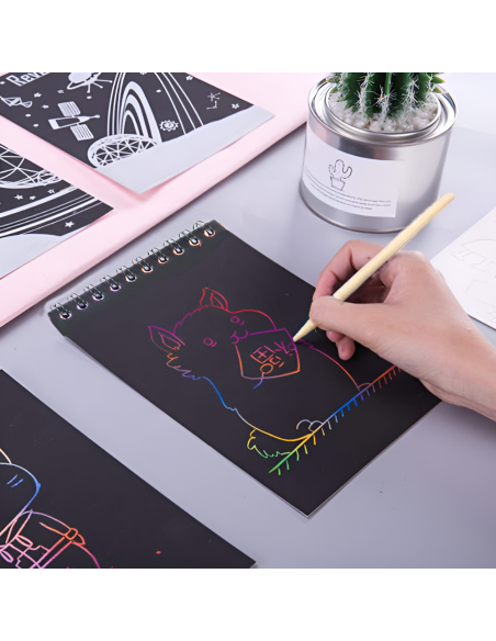 WYDRAPYWANKA ZDRAPYWANKA KOLOROWANKA NOTES A5 10 KARTEK RÓŻOWA