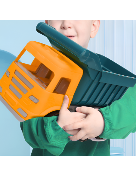 ZESTAW DO PIASKU PIASKOWNICY WYWROTKA FOREMKI KONEWKA GRABIE ŁOPATKA WIADERKO 7el.