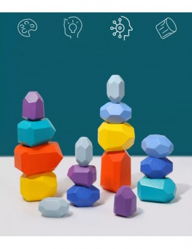 DREWNIANE KLOCKI KAMIENIE BALANSUJĄCE...