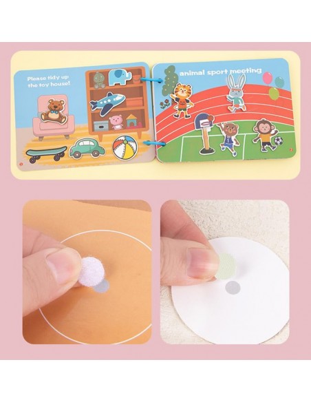 CICHA KSIĄŻKA MONTESSOR QUIET BOOK RZEPY WIELOKROTNEGO UŻYTKU DO ĆWICZEŃ