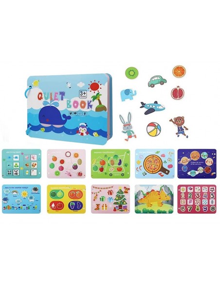 CICHA KSIĄŻKA MONTESSOR QUIET BOOK RZEPY WIELOKROTNEGO UŻYTKU DO ĆWICZEŃ