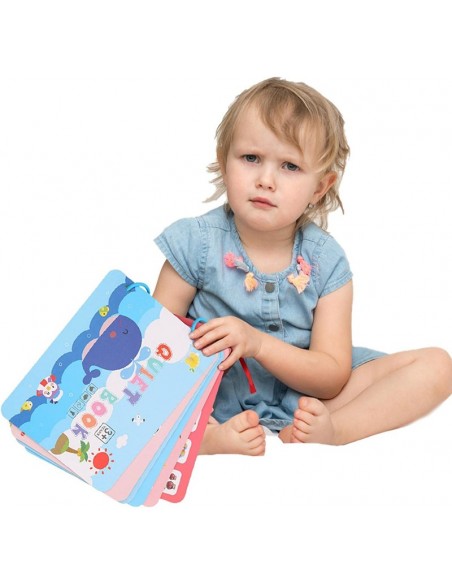 CICHA KSIĄŻKA MONTESSOR QUIET BOOK RZEPY WIELOKROTNEGO UŻYTKU DO ĆWICZEŃ