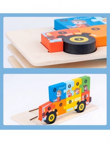 DREWNIANA UKŁADANKA KLOCKI DOPASUJ...