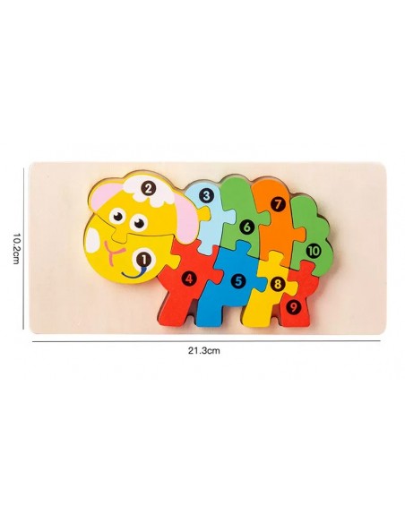 DREWNIANA UKŁADANKA KLOCKI DOPASUJ KSZTAŁTY DLA DZIECKA OWCA