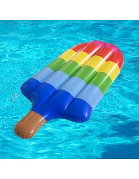 MATERAC DMUCHANY DO PŁYWANIA PLAŻA NA BASEN LÓD NA PATYKU TĘCZOWY DUŻY XXL