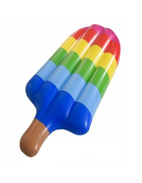 MATERAC DMUCHANY DO PŁYWANIA PLAŻA NA BASEN LÓD NA PATYKU TĘCZOWY DUŻY XXL