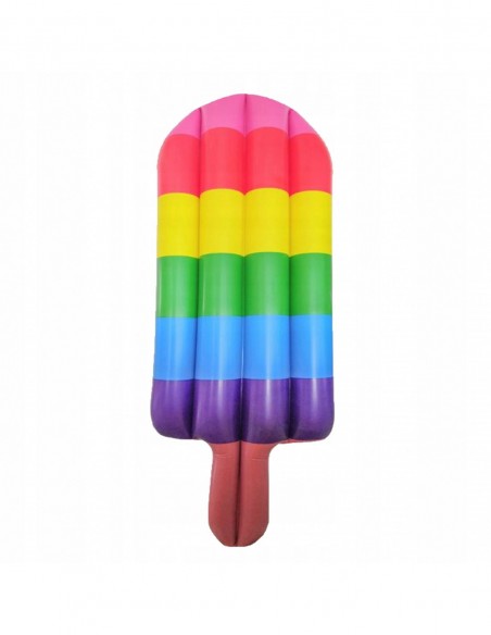 MATERAC DMUCHANY DO PŁYWANIA PLAŻA NA BASEN LÓD NA PATYKU TĘCZOWY DUŻY XXL