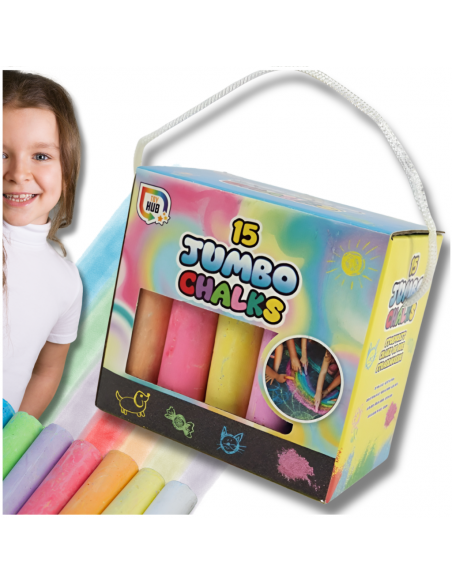 KREDA CHODNIKOWA GRUBA 15 SZT JUMBO W PUDEŁKU Z UCHWYTEM