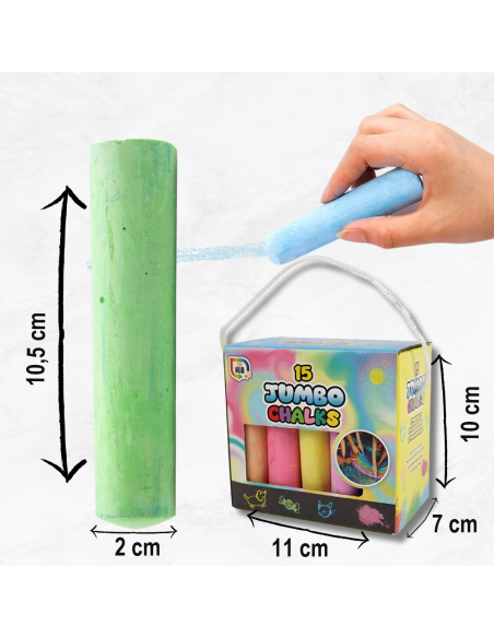 KREDA CHODNIKOWA GRUBA 15 SZT JUMBO W PUDEŁKU Z UCHWYTEM
