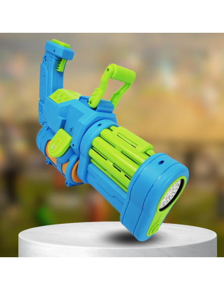 PISTOLET BAZUKA NA BAŃKI I WODĘ ELEKTRYCZNY AUTOMATYCZNY KARABIN WODNY 2W1 NIEBIESKO ZIELONY