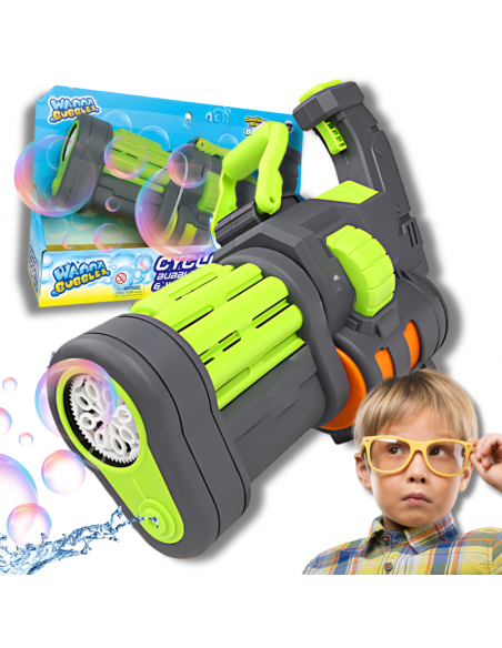 PISTOLET BAZUKA NA BAŃKI I WODĘ ELEKTRYCZNY AUTOMATYCZNY KARABIN WODNY 2W1 ZIELONY SZARY