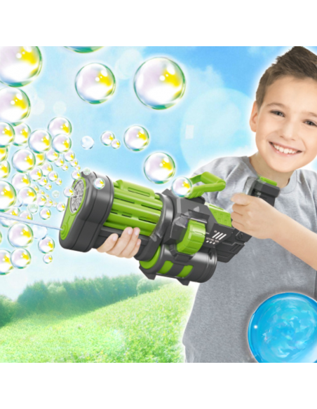 PISTOLET BAZUKA NA BAŃKI I WODĘ ELEKTRYCZNY AUTOMATYCZNY KARABIN WODNY 2W1 ZIELONY SZARY