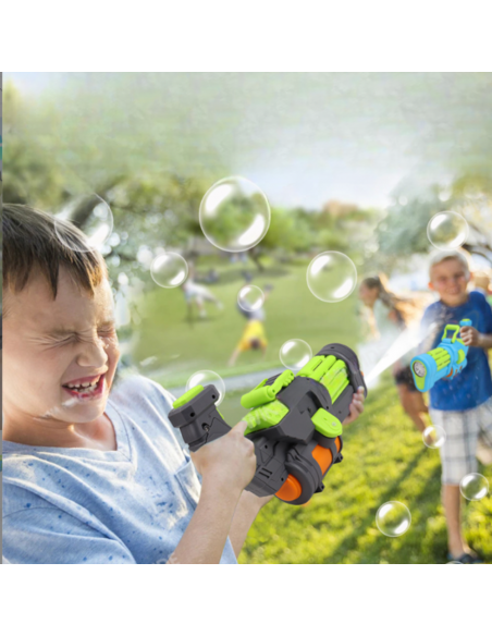 PISTOLET BAZUKA NA BAŃKI I WODĘ ELEKTRYCZNY AUTOMATYCZNY KARABIN WODNY 2W1 ZIELONY SZARY
