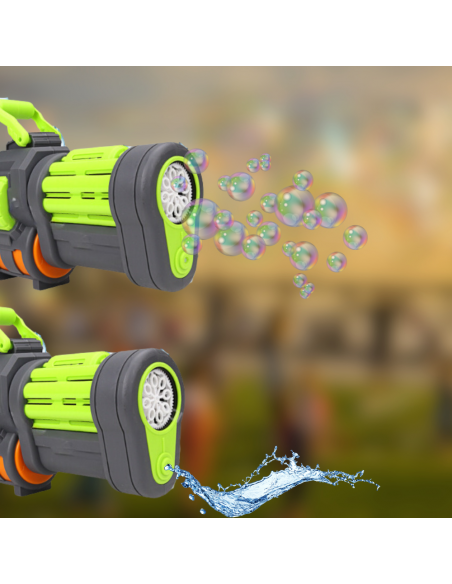 PISTOLET BAZUKA NA BAŃKI I WODĘ ELEKTRYCZNY AUTOMATYCZNY KARABIN WODNY 2W1 ZIELONY SZARY