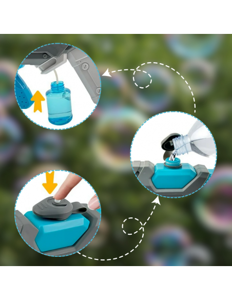 PISTOLET NA BAŃKI I WODĘ ELEKTRYCZNY AUTOMATYCZNY KARABIN WODNY 2W1 NIEBIESKO SZARY