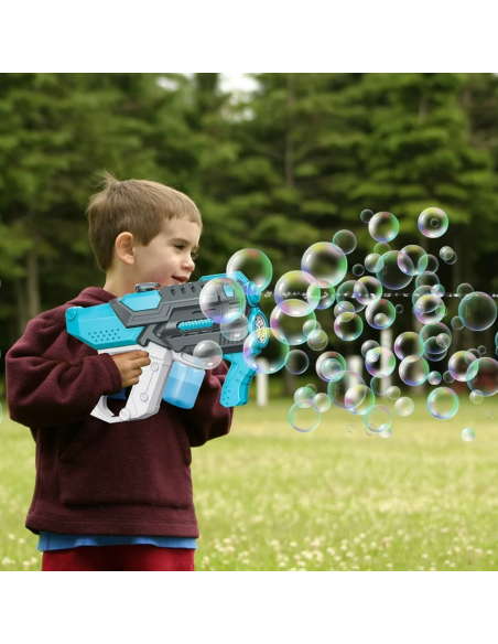 PISTOLET NA BAŃKI I WODĘ ELEKTRYCZNY AUTOMATYCZNY KARABIN WODNY 2W1 NIEBIESKO SZARY