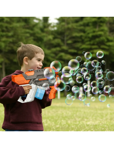 PISTOLET NA BAŃKI I WODĘ ELEKTRYCZNY AUTOMATYCZNY KARABIN WODNY 2W1 POMARAŃCZOWO SZARY