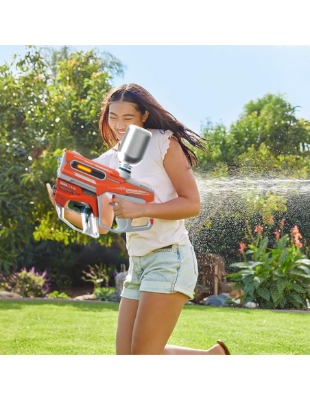 PISTOLET NA WODĘ ELEKTRYCZNY AUTOMATYCZNY KARABIN WODNY 2W1 AKUMULATOR POMARAŃCZOWY