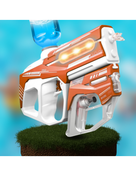 PISTOLET NA WODĘ ELEKTRYCZNY AUTOMATYCZNY KARABIN WODNY 2W1 AKUMULATOR POMARAŃCZOWY