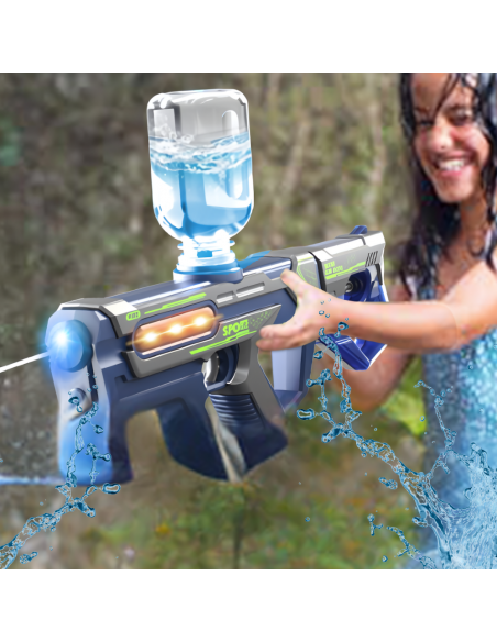 PISTOLET NA WODĘ ELEKTRYCZNY AUTOMATYCZNY KARABIN WODNY 2W1 AKUMULATOR NIEBIESKI