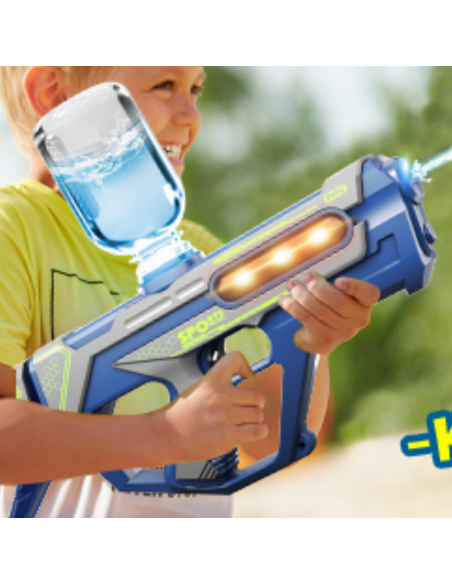 PISTOLET NA WODĘ ELEKTRYCZNY AUTOMATYCZNY KARABIN WODNY 2W1 AKUMULATOR NIEBIESKI