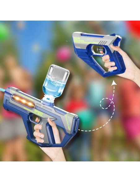 PISTOLET NA WODĘ ELEKTRYCZNY AUTOMATYCZNY KARABIN WODNY 2W1 AKUMULATOR NIEBIESKI