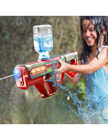 PISTOLET NA WODĘ ELEKTRYCZNY AUTOMATYCZNY KARABIN WODNY 2W1 AKUMULATOR CZERWONY