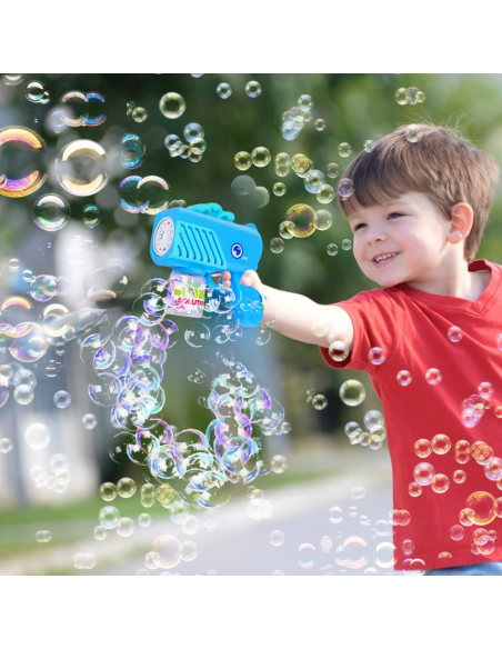 PISTOLET NA BAŃKI MYDLANE Aparat DO TWORZENIA BANIEK MYDLANYCH + PŁYN NIEBIESKI WIELORYB