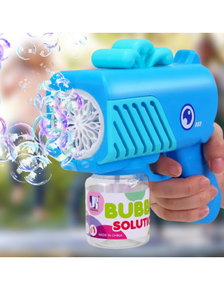 PISTOLET NA BAŃKI MYDLANE Aparat DO TWORZENIA BANIEK MYDLANYCH + PŁYN NIEBIESKI WIELORYB