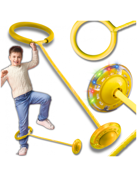 HULA HOP NA NOGĘ SKIPPER SKAKANKA MIĘKKA GUMOWA Z DIODAMI LED ŻÓŁTE