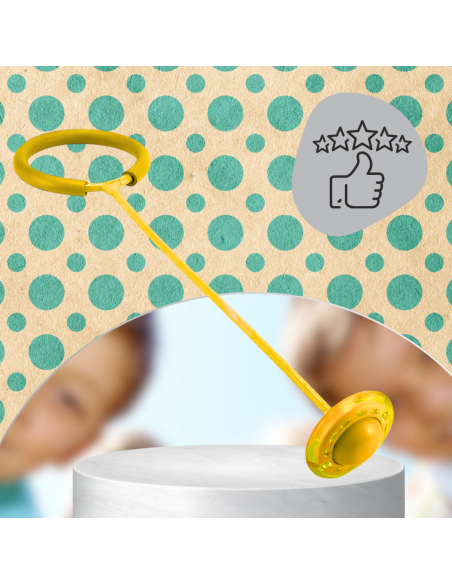 HULA HOP NA NOGĘ SKIPPER SKAKANKA MIĘKKA GUMOWA Z DIODAMI LED ŻÓŁTE