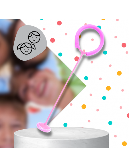 HULA HOP NA NOGĘ SKIPPER SKAKANKA MIĘKKA GUMOWA Z DIODAMI LED RÓŻOWE