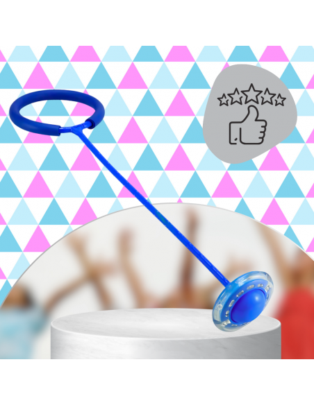 HULA HOP NA NOGĘ SKIPPER SKAKANKA MIĘKKA GUMOWA Z DIODAMI LED NIEBIESKIE