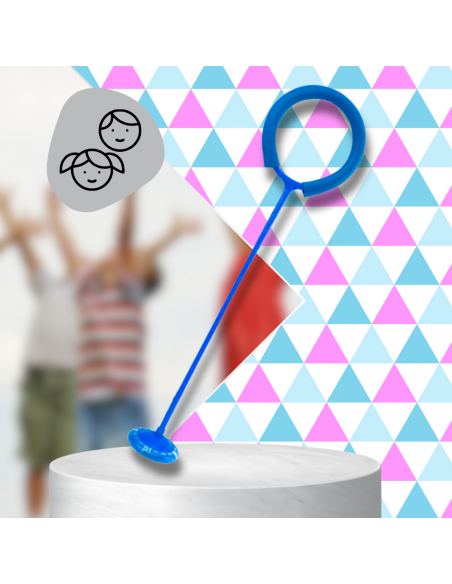 HULA HOP NA NOGĘ SKIPPER SKAKANKA MIĘKKA GUMOWA Z DIODAMI LED NIEBIESKIE