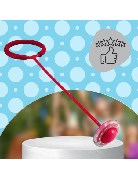 HULA HOP NA NOGĘ SKIPPER SKAKANKA MIĘKKA GUMOWA Z DIODAMI LED CZERWONE