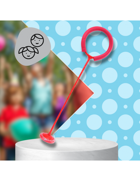 HULA HOP NA NOGĘ SKIPPER SKAKANKA MIĘKKA GUMOWA Z DIODAMI LED CZERWONE