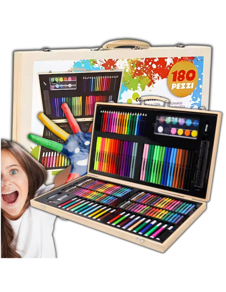 DUŻY ZESTAW ARTYSTYCZNY DLA DZIECI KREDKI PISAKI FARBY PASTELE WALIZKA XXL