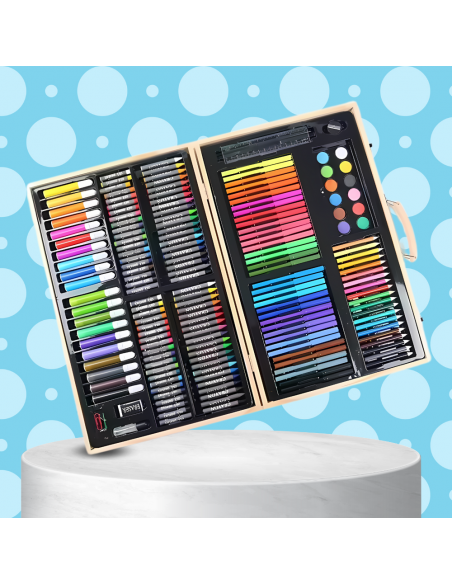 DUŻY ZESTAW ARTYSTYCZNY DLA DZIECI KREDKI PISAKI FARBY PASTELE WALIZKA XXL