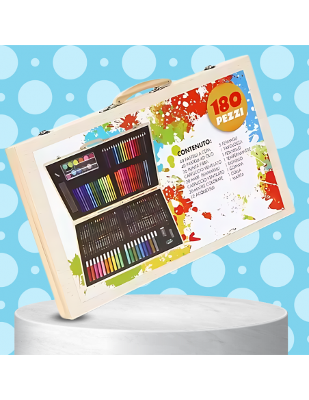 DUŻY ZESTAW ARTYSTYCZNY DLA DZIECI KREDKI PISAKI FARBY PASTELE WALIZKA XXL