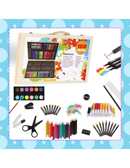 DUŻY ZESTAW ARTYSTYCZNY DLA DZIECI KREDKI PISAKI FARBY PASTELE WALIZKA XXL
