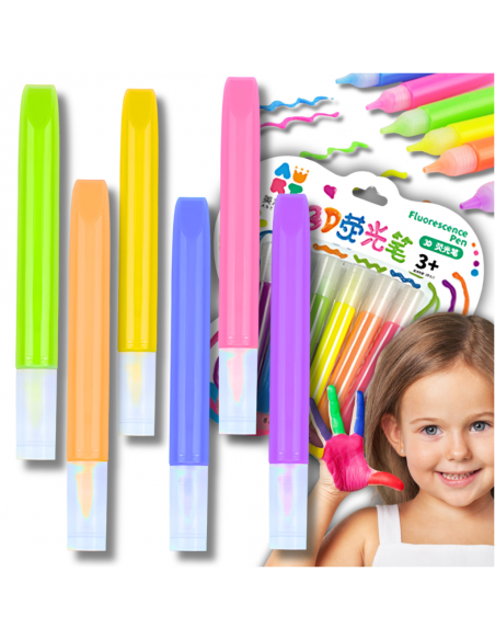 FARBY FLURESCENCYJNE DO MALOWANIA NA CERAMICE SZKLE PORCELANIE 6 SZT