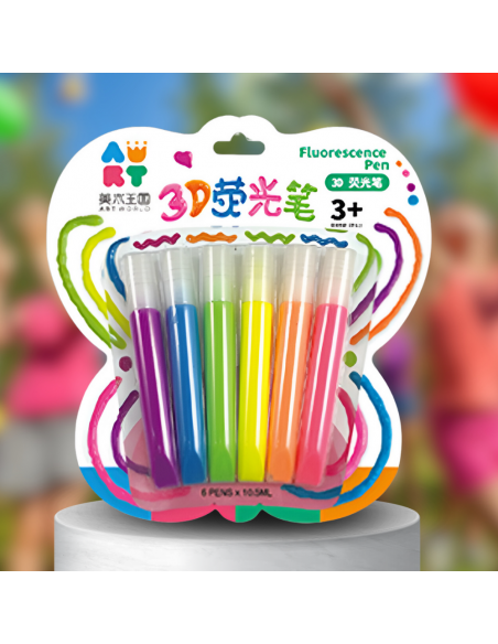 FARBY FLURESCENCYJNE DO MALOWANIA NA CERAMICE SZKLE PORCELANIE 6 SZT