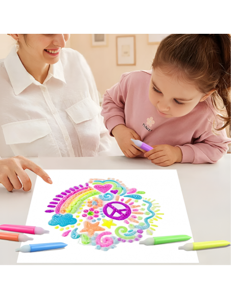 FARBY FLURESCENCYJNE DO MALOWANIA NA CERAMICE SZKLE PORCELANIE 6 SZT