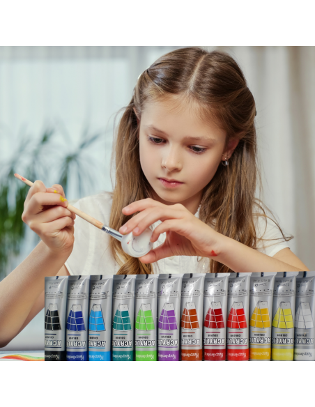 FARBY AKRYLOWE W TUBKACH ZESTAW 12 SZTUK 6ML