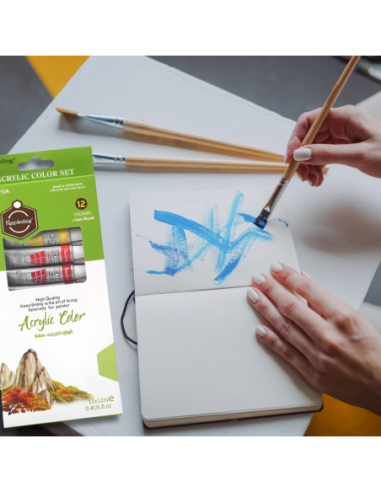 FARBY AKRYLOWE W TUBKACH ZESTAW 12...